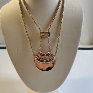Kenneth Cole Reversible Gold &‎ Black Pendant Necklace